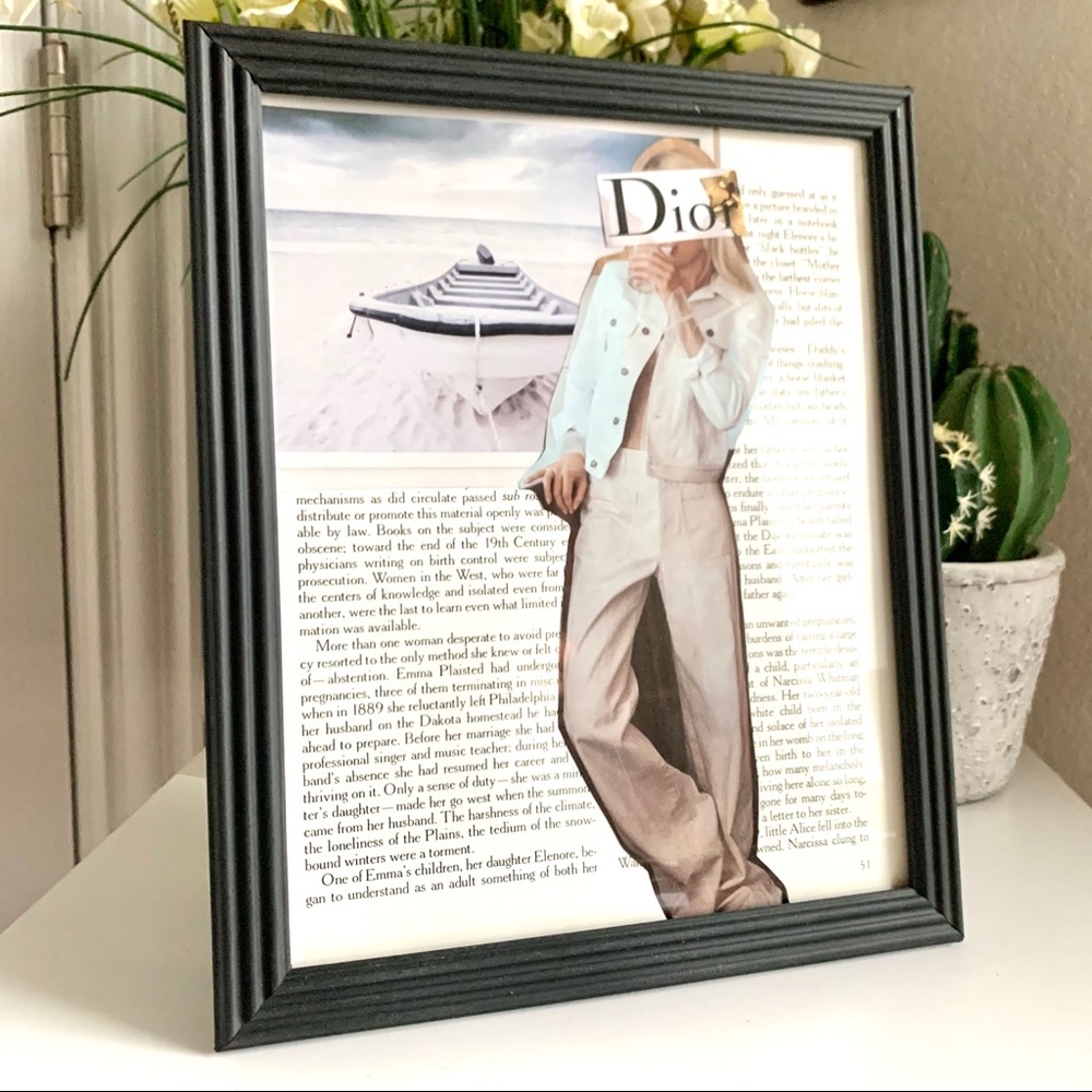 Dior Collage Wall Art Beach Fashion Print Neutral Aesthetic Paris Chic Decor